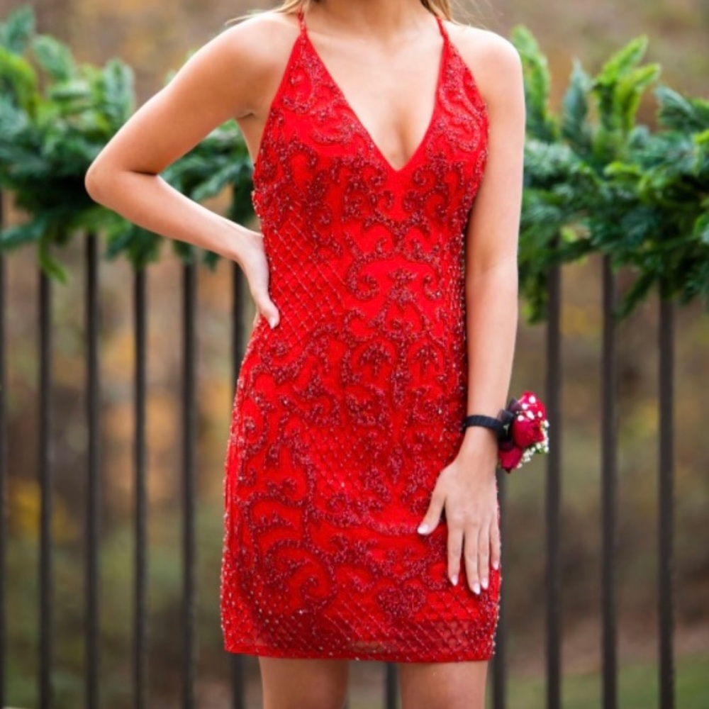 Primavera 3138 Red Formal/Homecoming/Cocktail Dress